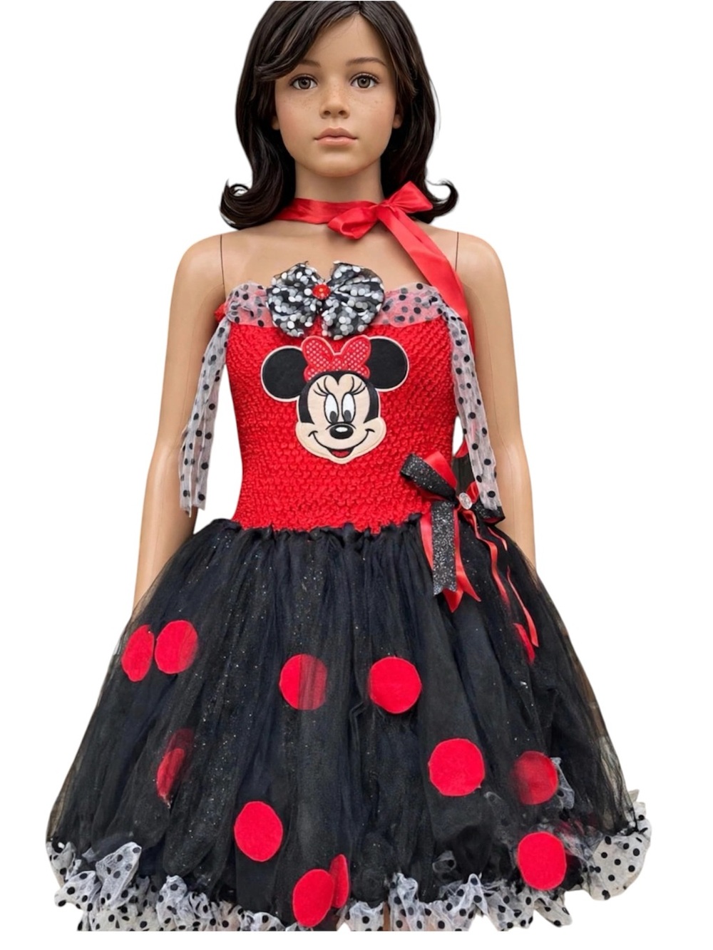 Halloween Costume Disney Inspired Minnie Mouse TUTU Dress SZ 10/14, Poke a Dot